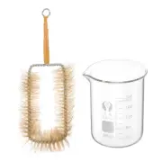 200ml Low Form Glass Beaker with Brush, 3.3 Glass Graduated Measuring Cups