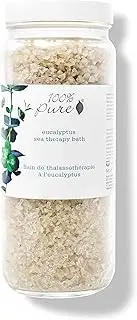100% PURE Eucalyptus Sea Therapy Bath Soak, Bath Salts for Relaxation, Made with Eucalyptus Essential Oil, Spa Kit for Home, Bath Soak with Essential Oils - 15 Oz