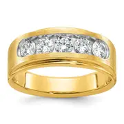 14k Yellow Gold Men's Diamond Satin Finish Ring Mounting