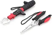 WADY Fishing Tool Kit Fishing Pliers Professional Fish Lip Gripper Holder Fish Tackle Stainless Steel Fishing Gripper Fishing Pliers Braid Cutters Fish Lip Grip Handle Fishing Tackle Tools