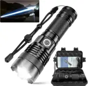 Flashlight High Lumens, 25000lm Rechargeable Flashlight 1600 Meter Long Beam ...