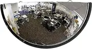 Vision Metalizers 18” Acrylic Bubble Half Dome Mirror with Black Rim, Round Indoor Security Mirror for Driveway Safety Spots, Outdoor Warehouse Side View, Circular Wall Mirror for Office Use - (DPB1812)