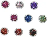 Beavorty 9 Pack Manicure Glitter Sequin Press on Nails DIY Nail Art Kit for Home Decor Shiny Sequins for Charming Manicure