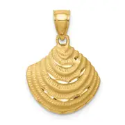 14k Yellow Gold D/C Shell Pendant