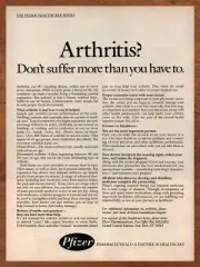 1984 Pfizer Pharmaceuticals Arthritis Vintage Print Ad/Poster Medical Health Art