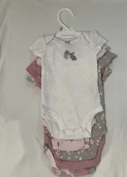 Carter's 3 months 5pc Short Sleeve Creeper Shirt Romper Bodysuit Dog Monkey Lion