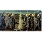 Edward Burne Mythology Tile Mural PT01219. 48 x 24 (18) 8x8 tiles