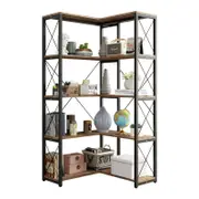 Luxsuite Bookshelf Display Corner Shelf 4 Tier