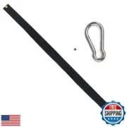 Huouo 5 FT Black Mourning Ribbon Streamer for 3x5' Flag + 1 PCS Spring Snap H