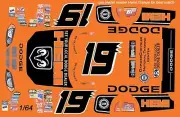 #19 Jeremy Mayfield Hemi Dodge 2004 1/64th HO Scale Slot Car Waterslide Decals