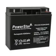 PowerStar 12V 22Ah AGM Battery for CAT CJ3000 2000 Peak Amp Jump Starter