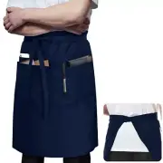 Long Server Apron with 3 Pockets Bistro Half Aprons for Men Women Waiter Wait...