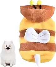 FmtwPhn Bee Costume for Cat, Cute Bee Dog Costume with Hats, Funny Pet Hoodies, Winter Cat Outfit, Cosplay Costume, Dog Christmas Clothes for All Types of Dogs & Cats