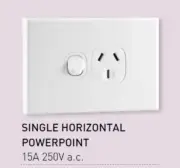 1 X LOGIX Vynco Single Horizontal PowerPoint Wall Switch Single Outlet 15A 250V