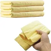 Extra-Large Synthetic Chamois Towels, 64x40cm, Highly Absorbent, Streak-Free for Car, Home, Office - Pack of 3 Yellow Shammy Cloths