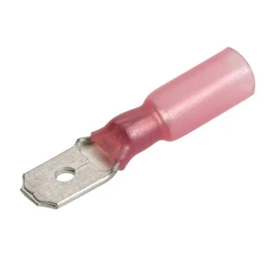 Narva 56320 6.3 X 0.8MM Adhesive Lined Male Blade Terminal Red (50 pack)