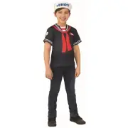 Steve Shirt Hat Scoops Ahoy Stranger Things Fancy Dress Halloween Child Costume