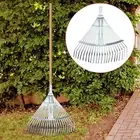 Garden Leaf Rake Telescopic Metal Rake Lawn Rake Adjustable Leaf Rake for