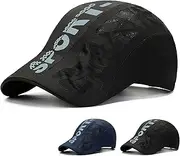 [Ivedin] Quick Dry Beret Hat for Men and Women, Tempered Visor, Ventilated, Breathable, Ultralight, Adjustable, Training, Golf, Running, Biker, Trucker, Tennis, Gym