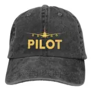 Washed Men Baseball Cap Born To Fly PILOT Trucker Cowboy Caps Dad Hat Golf Hats