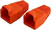RJ45 Connector Plug Protective Sleeve Cover Cap Compatible with CAT5E/6 Cable USB Connectors Pc Case(50Pcs,Orange)