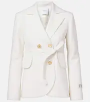 [Patou] Patou Double-breasted belted wool-blend blazer AU 16 white