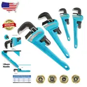 Heavy-Duty Pipe Wrench Set - Cast Iron, Adjustable, 4 Sizes for Maximum Torque
