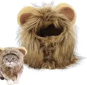 Cat Lion Head - Funny Lion Mane Pet Costume Hat | Fancy Lion Hair Wig Cap to Turn Cat Lion Head Cat into Strong Lion, Perfect for Party, Photography, Fun Dress Up, Perfect for Cat Cosplay Headdress