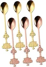 Amosfun 6pcs Stainless Steel Mixing Spoons Design Elegant for Coffee Desserts Beverages Smooth for Home Use