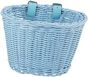 Dickly Kids Bike Basket with Adjustable Straps Easy to Install Bicycle Front Basket Sundries Container Decoration for Cycling