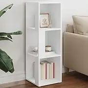 Corner Cabinet White 33x33x100 cm, Engineered Wood Storage Organizer with 3 Shelves, Compact Home and Office Closet Shelf for Small Spaces, Sturdy Wall-Mounted Cabinet for Books and Decor