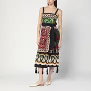 [FARM Rio] Coconut Tree Flow Scarf dress in linen blend S Multicolor