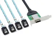 Mini SAS SFF-8088 HD 26Pin Female To 4-Port SATA High Speed Server Cable 0.5m