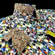 Robert Graham Geometric Vibrant Colorful Paisley Cuff Masterpiece LRG Shirt $248