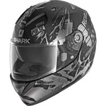 SP™ SHARK RIDILL DRIFT-R KAS 彩繪 消黑銀 公司貨 全罩式安全帽 內墨鏡