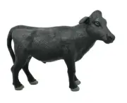Cow Black Steer Realistic Small Toy Model Plastic Replica Barn Animal 6" MA02