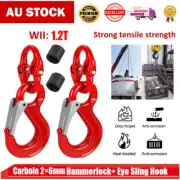 1120KG Hammerlock +Eye Sling Hook Safety Chain Caravan Trailer connecting Extend