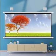 GPVPFLBLMH Ceiling Mount Projector Screen 40 Inch 50 Inch Mini Projection Screen Pull Down Movie Screen Indoor Home Theater Projector Curtain(60inch(152cm))