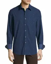Robert Graham Adair Woven Sport Shirt MEDIUM NWT Orig. $198 Blue