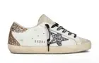 Golden Goose Superstar Seed Pearl Sneaker Gold Glitter White, NIB Size 38 US 8