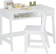 UTEX Kids Desk and Chair Set, Study Desk for Kids with Drawers, Wooden Children's Study Table, Student Writing Desk & Computer Workstation for Bedroom & Study Room