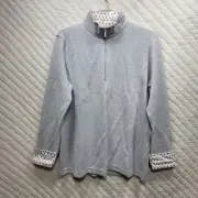 NEW ORVIS Womens 1/4 Zip Pullover Flip Cuff Sweater Large Gray