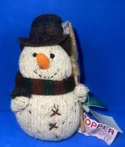 Russ Berrie Plush 6” Snowman ‘Topper’ Scarf The Christmas Sampler New W/ Tags