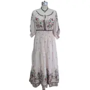 Anthropologie The Somerset Maxi Dress Size XL Light Pink Floral Peasant Boho