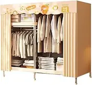 Polyester Portable Closets with Curtain Large Capacity Portable Wardrobe Space Saving Wardrobe Closet Organizer