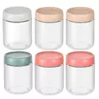Glass Jars Spices Set of 6 500ml Crisper Boxes with Screw Lids for Snacks Tea