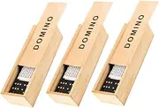 Toddmomy 3 Sets Black Wooden Domino Blocks Set Stacking Blocks for Rainy Day Fun and Barbecues Board Game for Adults