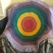 Chakra Inspired Lotus Mandala Blanket - Throw - Afghan - Shawl - Meditation - Hand Crocheted