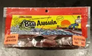 Bass Assassin - 4" Eager Beaver Red Shad Green Glitter 10 COUNT