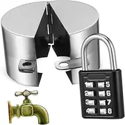 TOYANDONA 1 Set Water Spigot Lock with Coded Padlock Hose Bib Cover for Outdoor Security Easy Installation Weather Resistant Design for Gardens Commercial Use